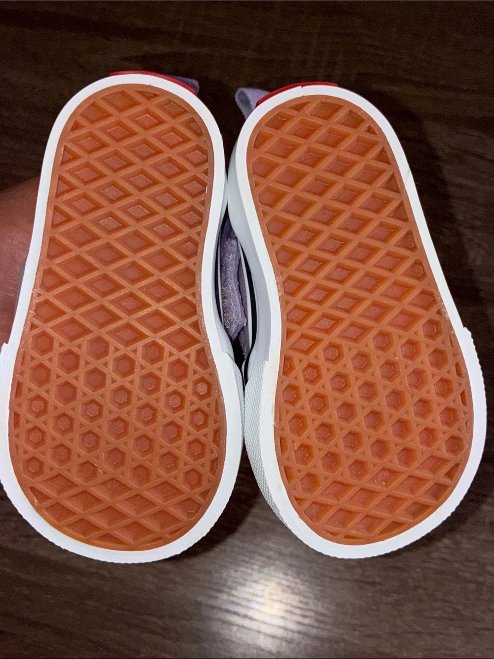 Used Vans Toddlers 2 Kids Slip-On Checkerboard Sneakers - Lavender/White